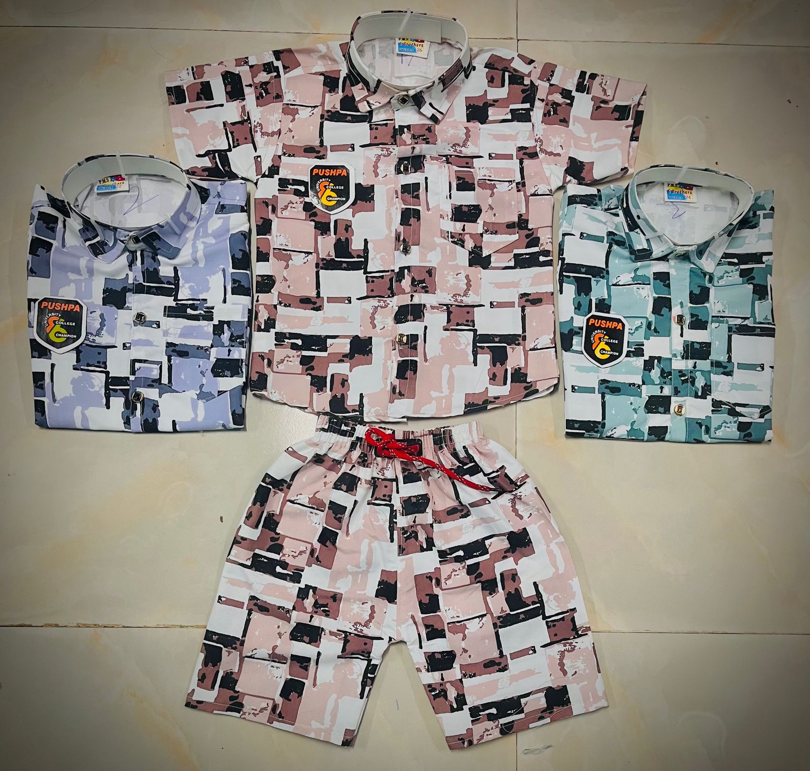 Short Sleeve Printed Shirt & Matching Shorts